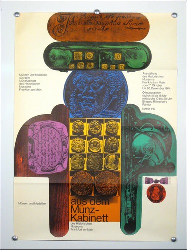 Ausstellungs plakat münzen - ausstellungs, "münzen